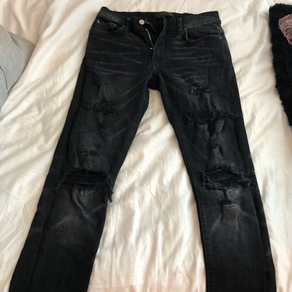 amiri black thrasher jeans